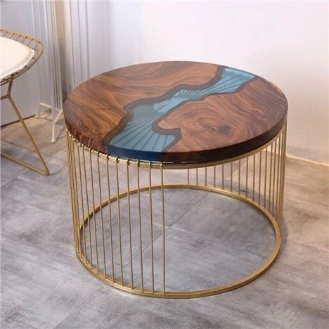 Okrogla Resin River Beach Island Style Tabela Top