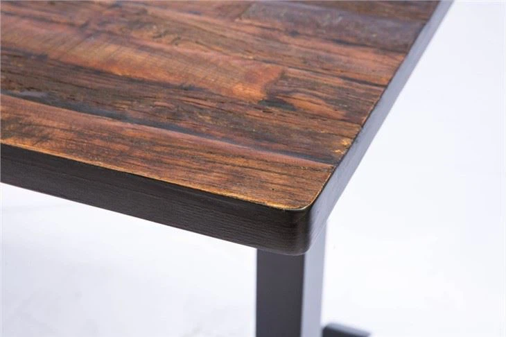 Veneer Old Elm Wood Leather Dining Table Top